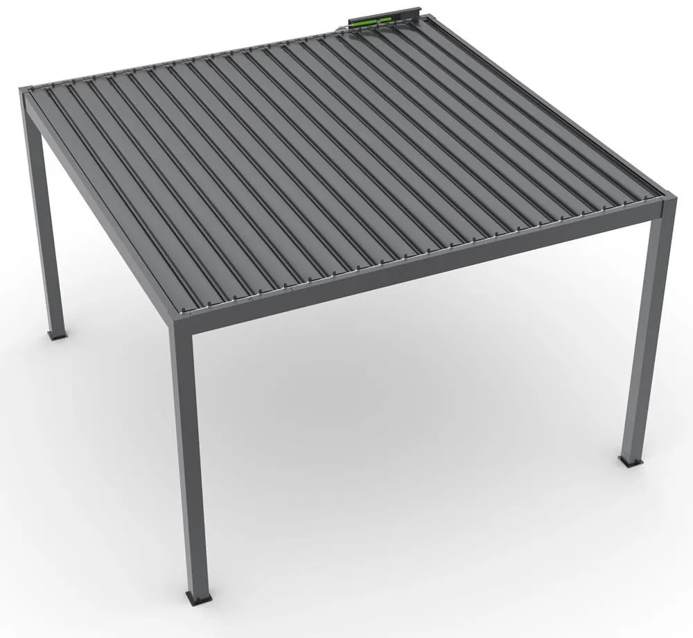 LUXE elektromos pergola 3,5x3,5 m antracit LED világítással