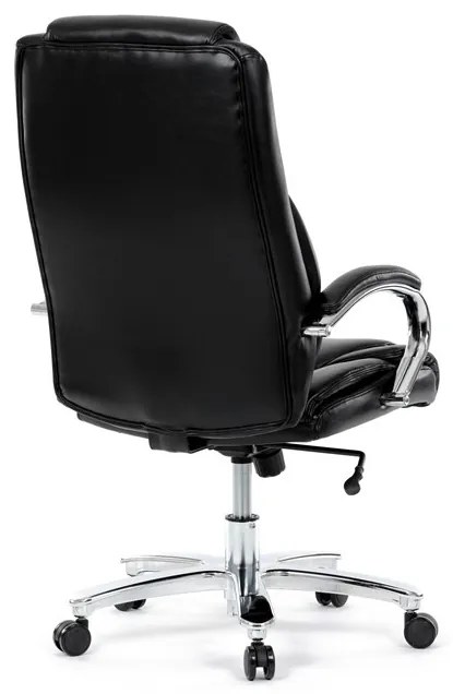 Fekete ökobőr irodai szék hintamechanikával. KA-F1385 BK