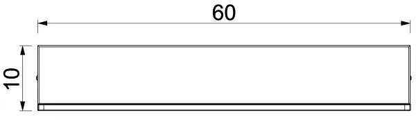 Fali polc LED világítással SHELF 10x60 cm fekete