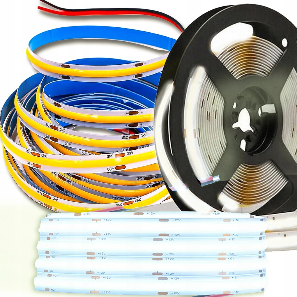 Led szalag Neon Cob 24V 12W /m 512 dióda 6000K 8mm Fehér Hideg Sűrű Vonal 5M