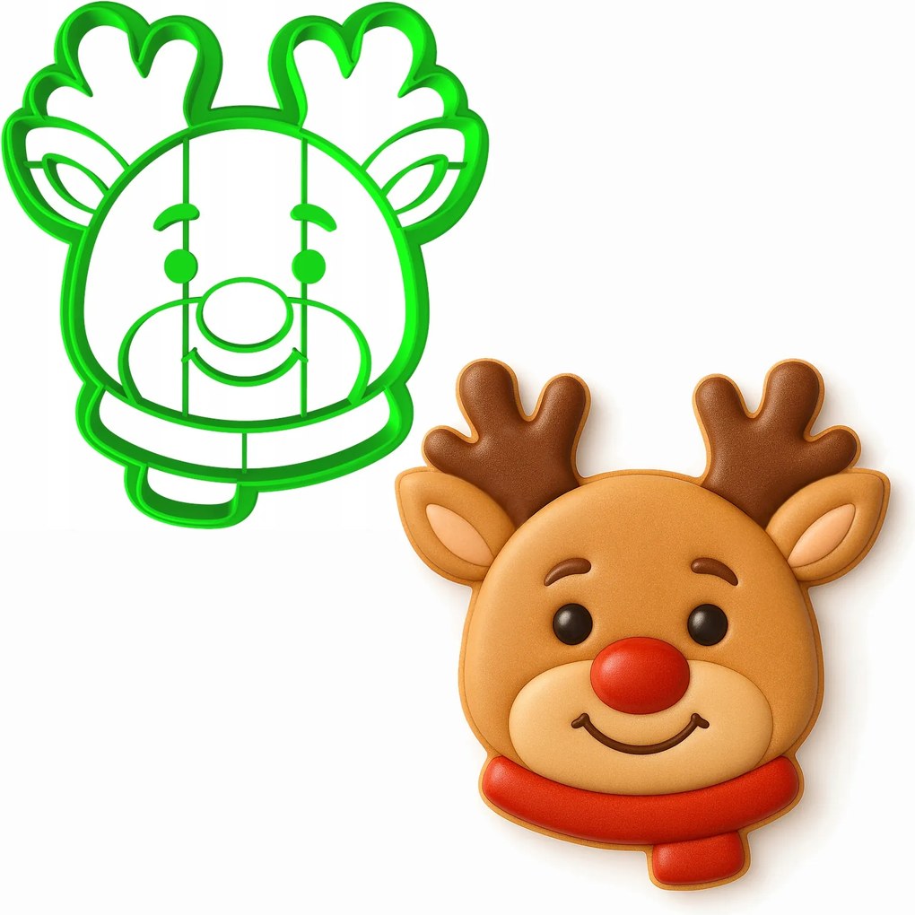 Karácsonyi Mézeskalács Forma Karácsonyra Rénszarvas úr 8cm