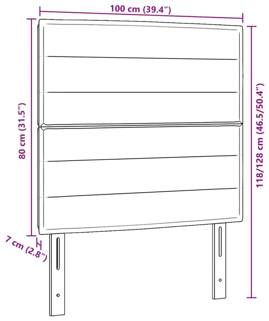 Fejtámla fejtámlával Fekete 100 cm Műbőr