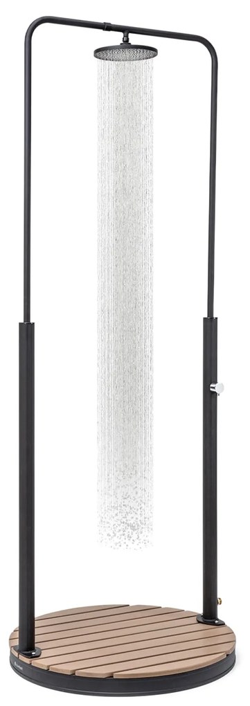 Blumfeldt Sumatra Falls Round, kerti zuhanyzó, WPC, alumínium, Ø 80 cm, kerek