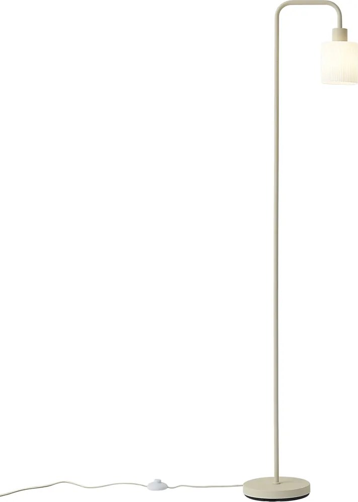Skandináv állólámpa bézs színben, fehér üveggel - Wisp