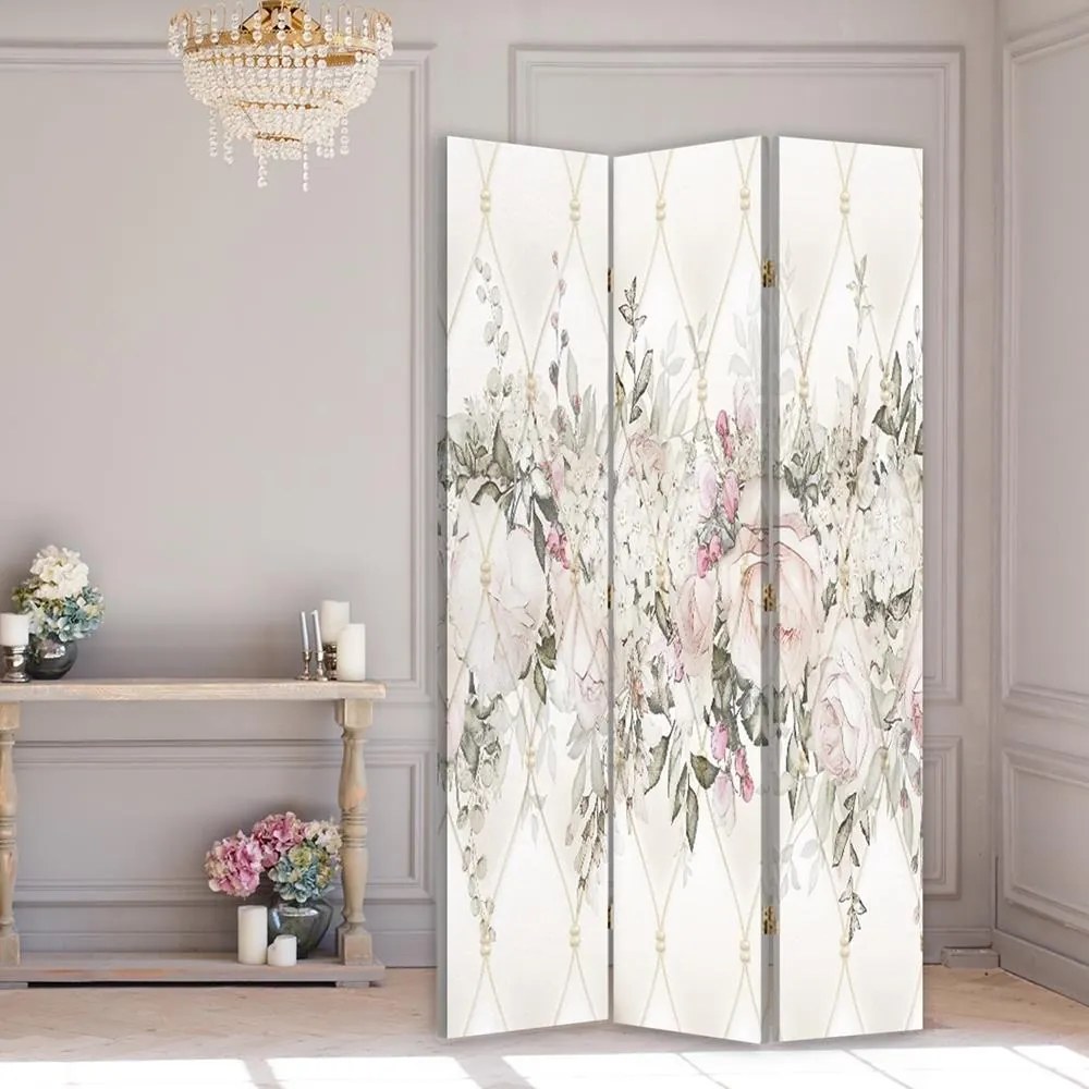 Gario Paraván Pasztell virágok Méret: 145 x 170 cm, Kivitelezés: Klasszikus paraván