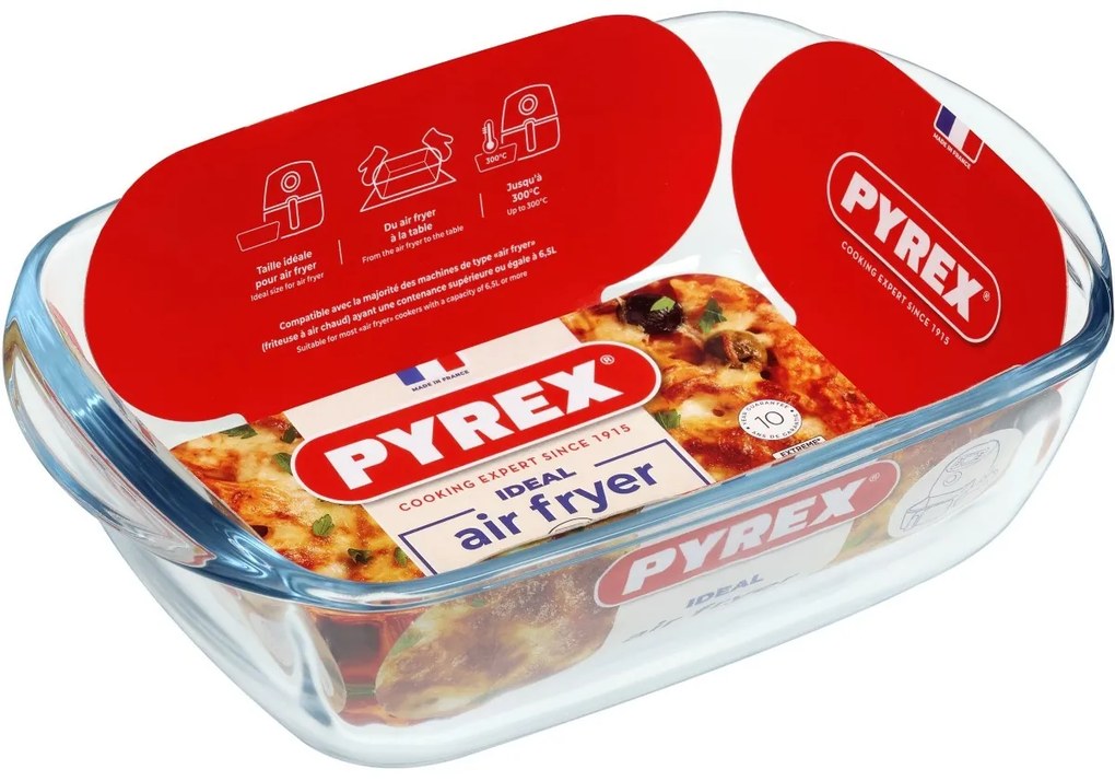 Pyrex Air Fryer 1,2 l-es téglalap alakú sütőtál,23 x 15 x 6 cm