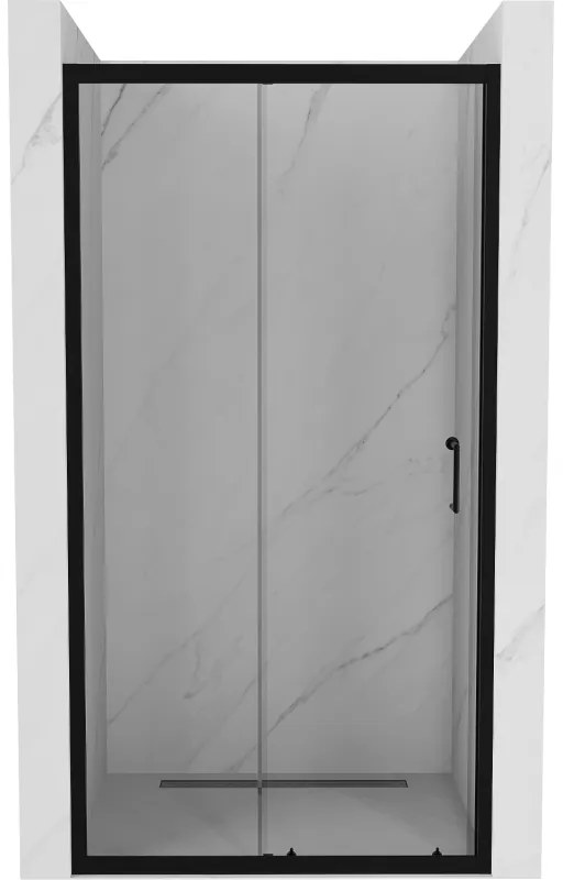 Mexen Apia, nyitható tolóajtó 150 x 190 cm, 5 mm átlátszó üveg, fekete profil, 845-150-000-70-00