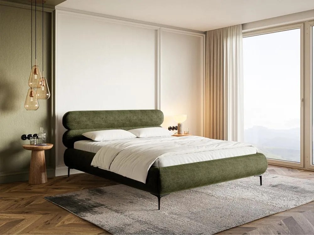 Franciaágy 180 cm Rirri 180B (ágyráccsal) (oliva + fekete). 1099829