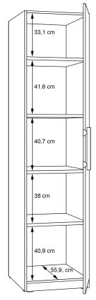 MARO gardróbszekrény 51x213 cm artisan tölgy