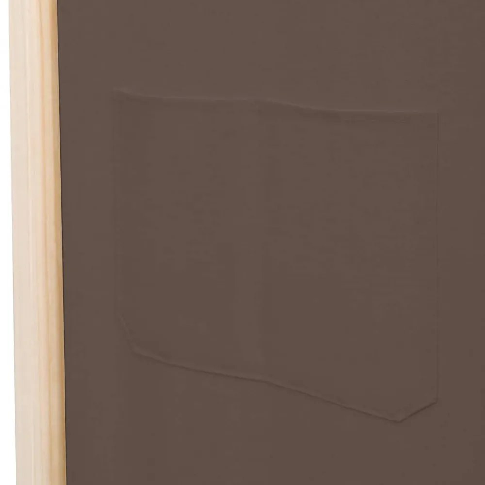 barna 6-paneles szövetparaván 240 x 170 x 4 cm