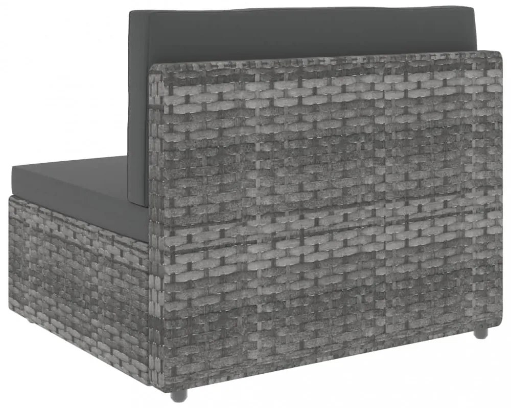 3 személyes szürke elemes polyrattan kanapé