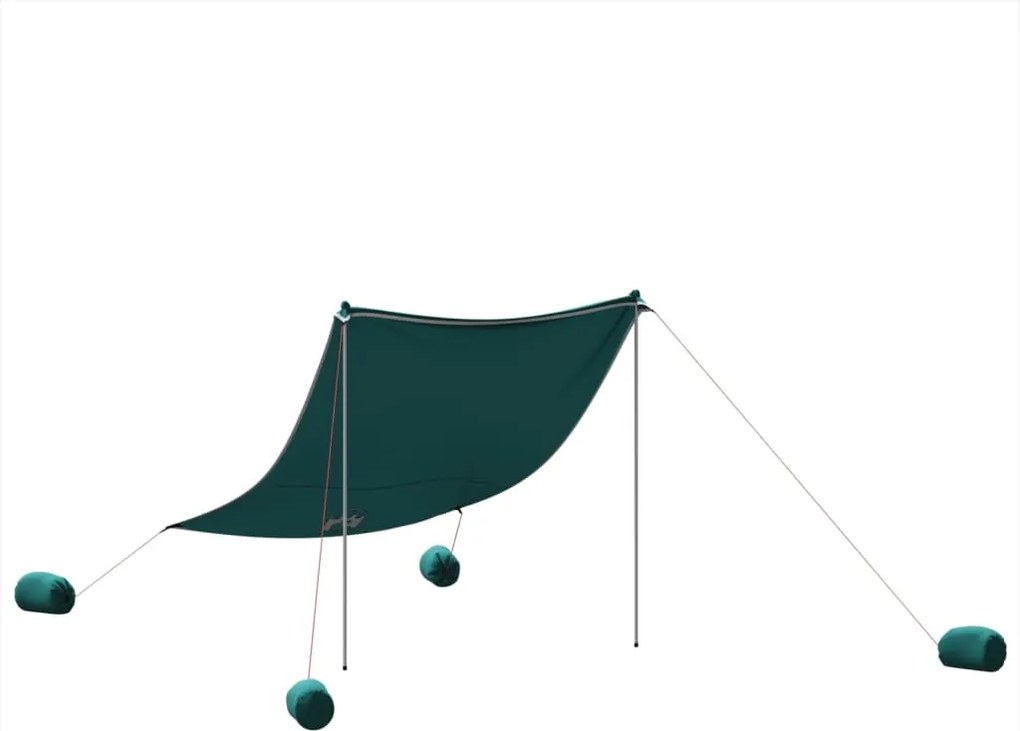 vidaXL zöld strandnapernyő homokrögzítőkkel 214 x 236 cm