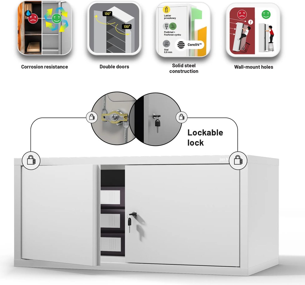 Felső szekrényfeltét EWA Compact 800 x 380 x 400 mm, fehér