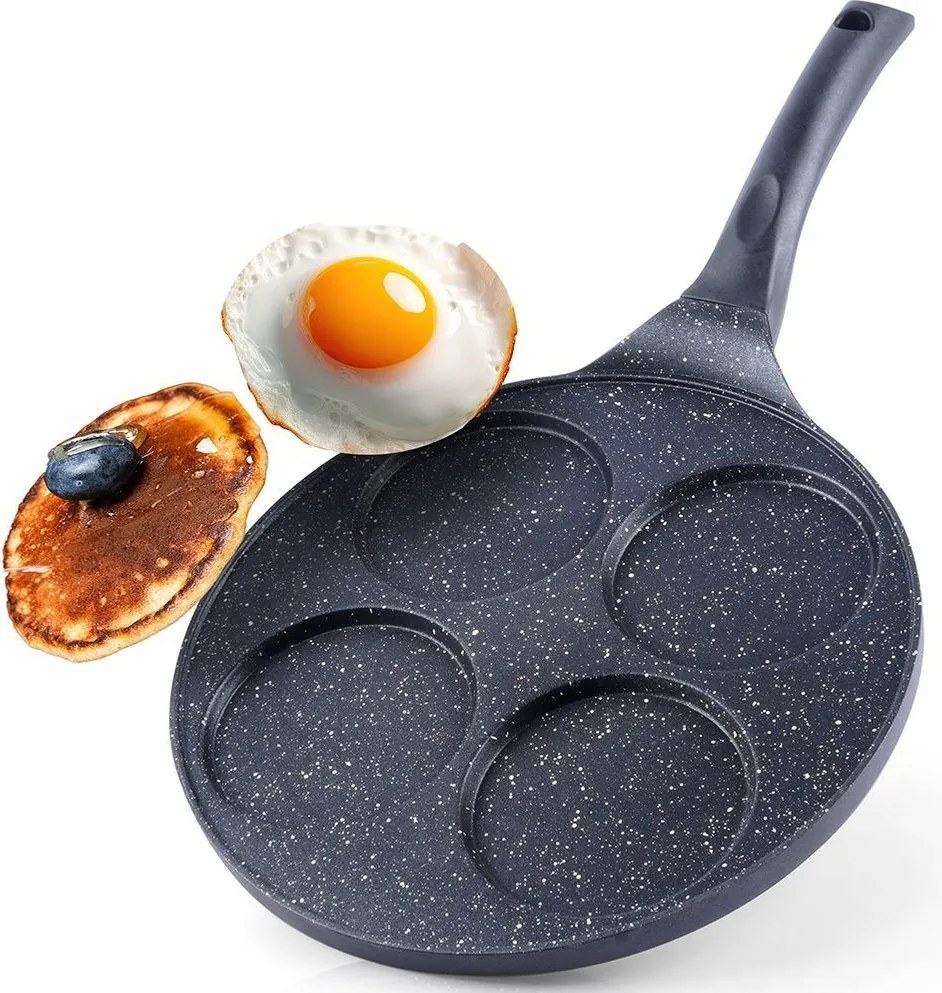 Tojás Serpenyő Ültetett Pogácsa Gránit Indukciós Gáz 4 Lyukú 27CM