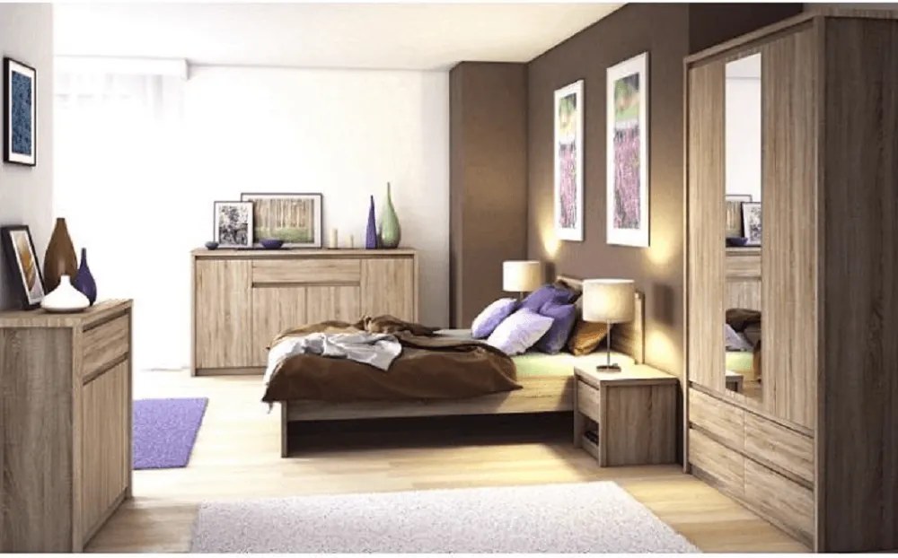 Komód, DTD laminált, tölgy sonoma, NORTY TYP 10