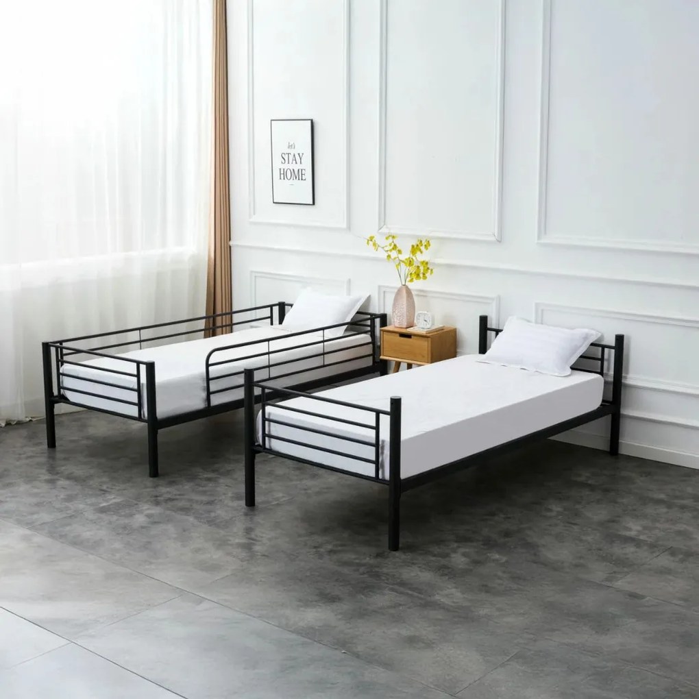 Emeletes Fém Ágykeret Fekete Színben. 90x200 cm RODEZ