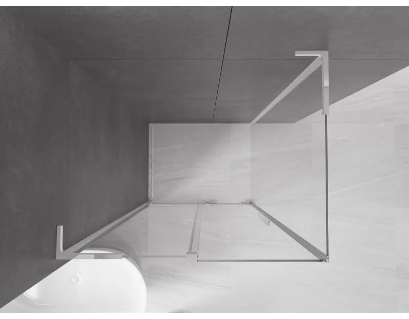 Mexen Velar L, zuhanykabin tolóajtóval 120 x 70 cm, 8mm átlátszó üveg, króm, 871-120-070-03-01