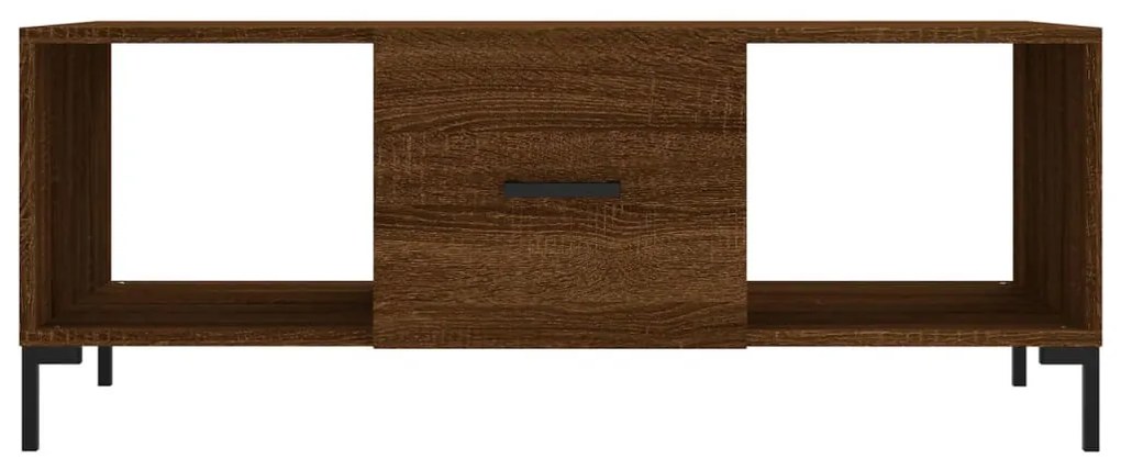 Barna tölgyszínű szerelt fa dohányzóasztal 102 x 50 x 40 cm