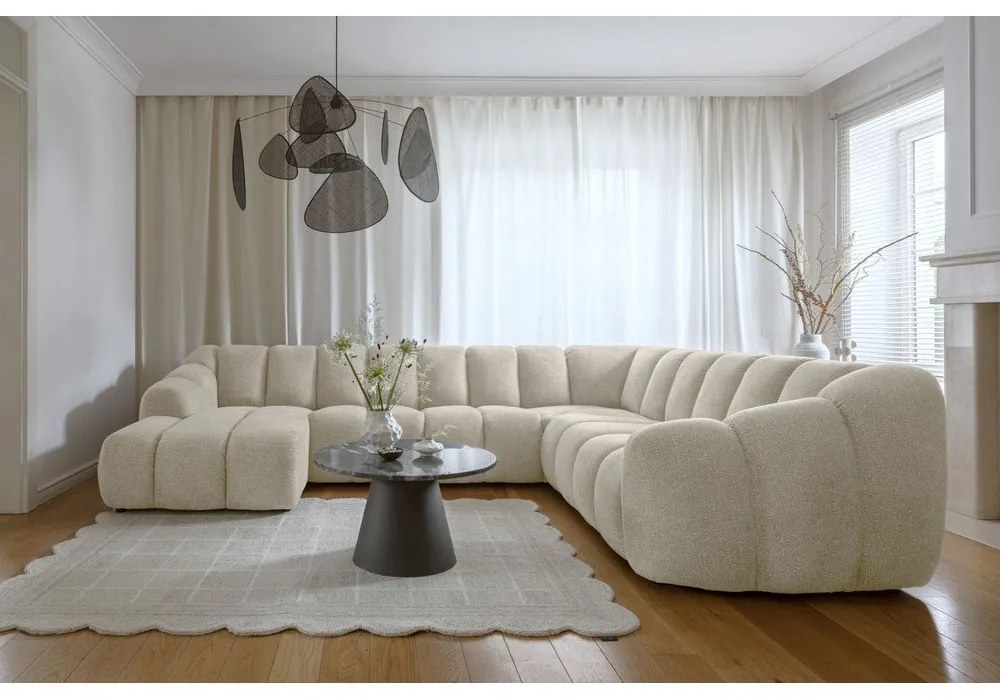 Bézs sarokkanapé (jobb oldali-U alakú) Shell – Miuform