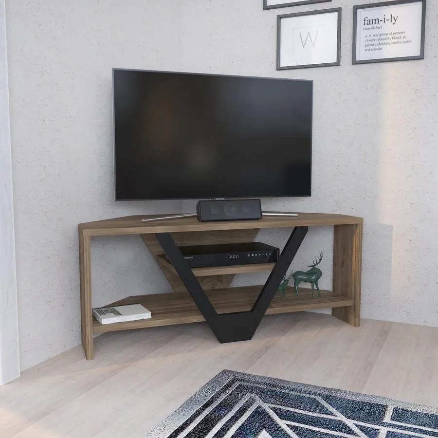 TV szekrény Karin - Walnut, Black