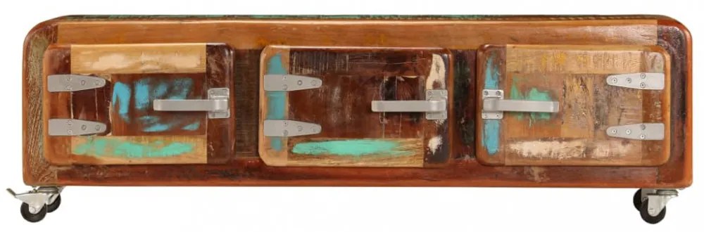 tömör újrahasznosított fa TV-szekrény 120 x 30 x 37 cm