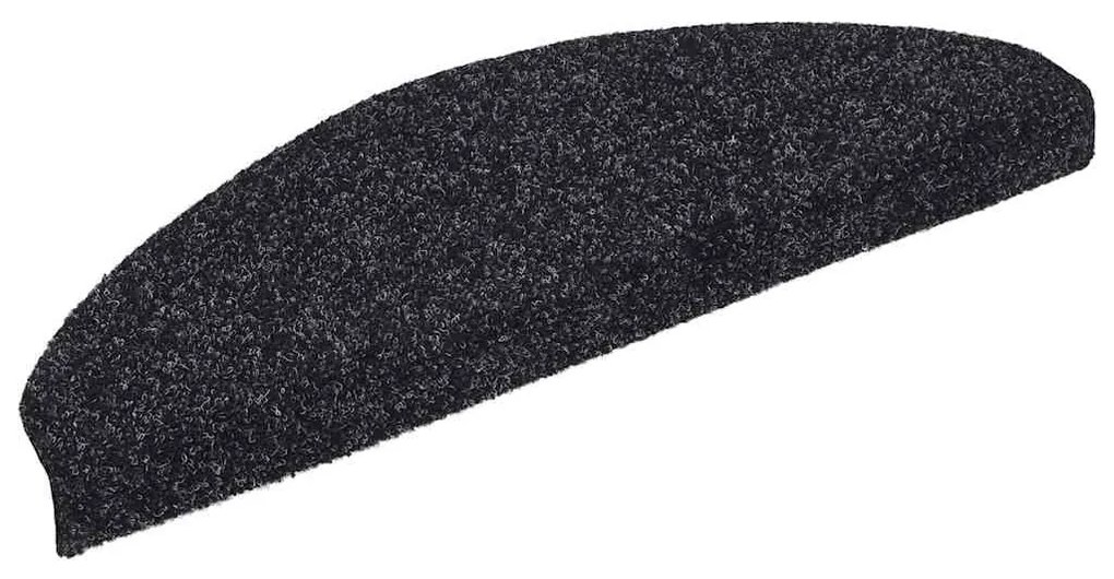 öntapadós lépcsőszőnyegek 30 db 65 x 21 x 4 cm fekete félkör alakú nagy