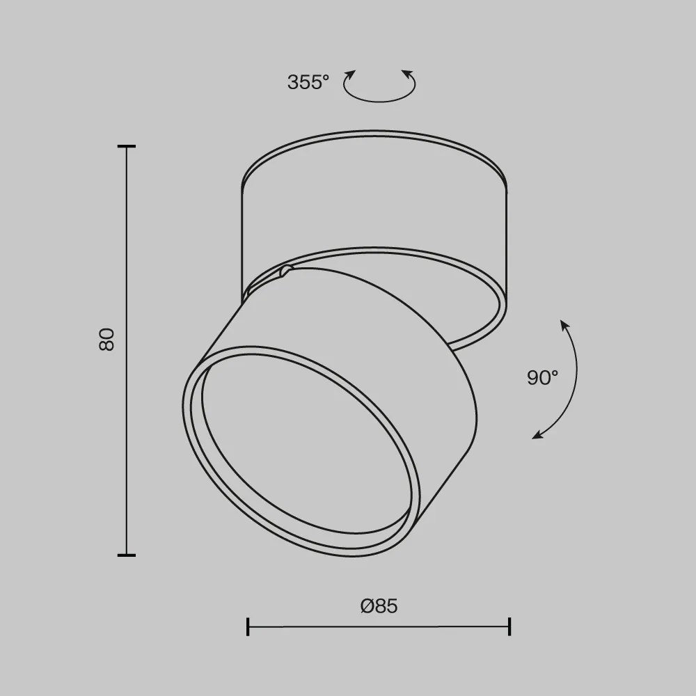 C024CL-12W2.7K-B-1 Onda Alumínium Mennyezeti Lámpa Fekete Színű LED 12 W 2700 Kelvin 850 Lumen IP20