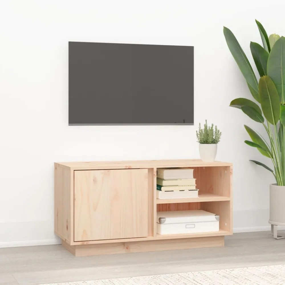 tömör fenyőfa TV-szekrény 80x35x40,5 cm