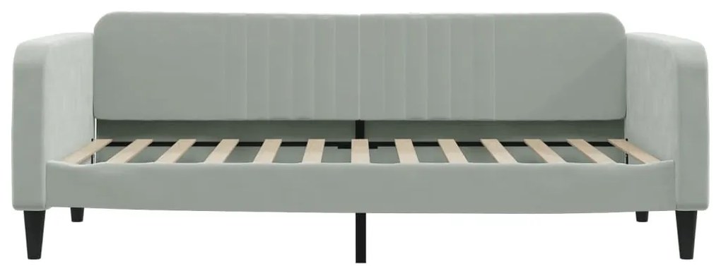 világosszürke kihúzható bársony heverő 90 x 200 cm