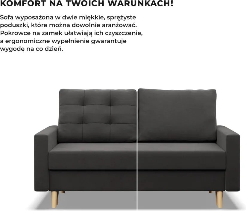 Etna kanapé, szövet anyag, hab töltet, szürke