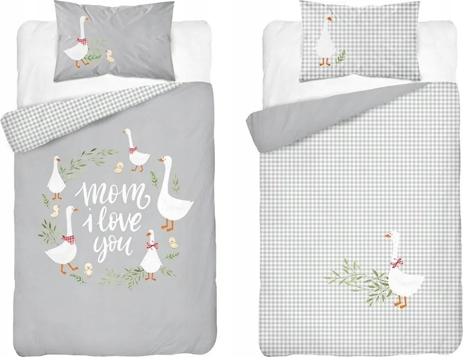 Pamut ágyneműhuzat 100x135 Liba szürke Mayamoo