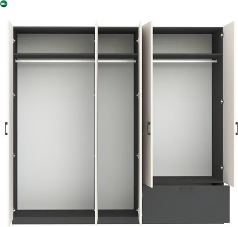 ALTA WARDROBE 5D1S ANTHRACITE+CASHMERE