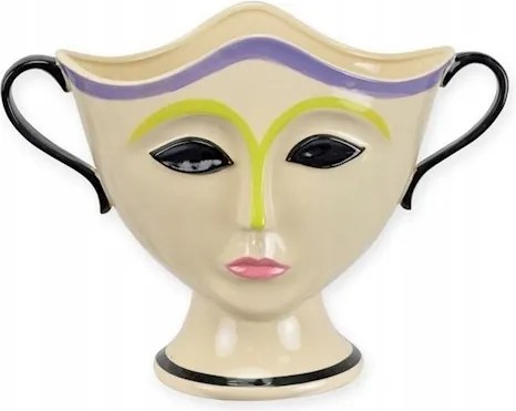 Porcelán váza Dekoratív váza Kerámia arc motívum ajándék