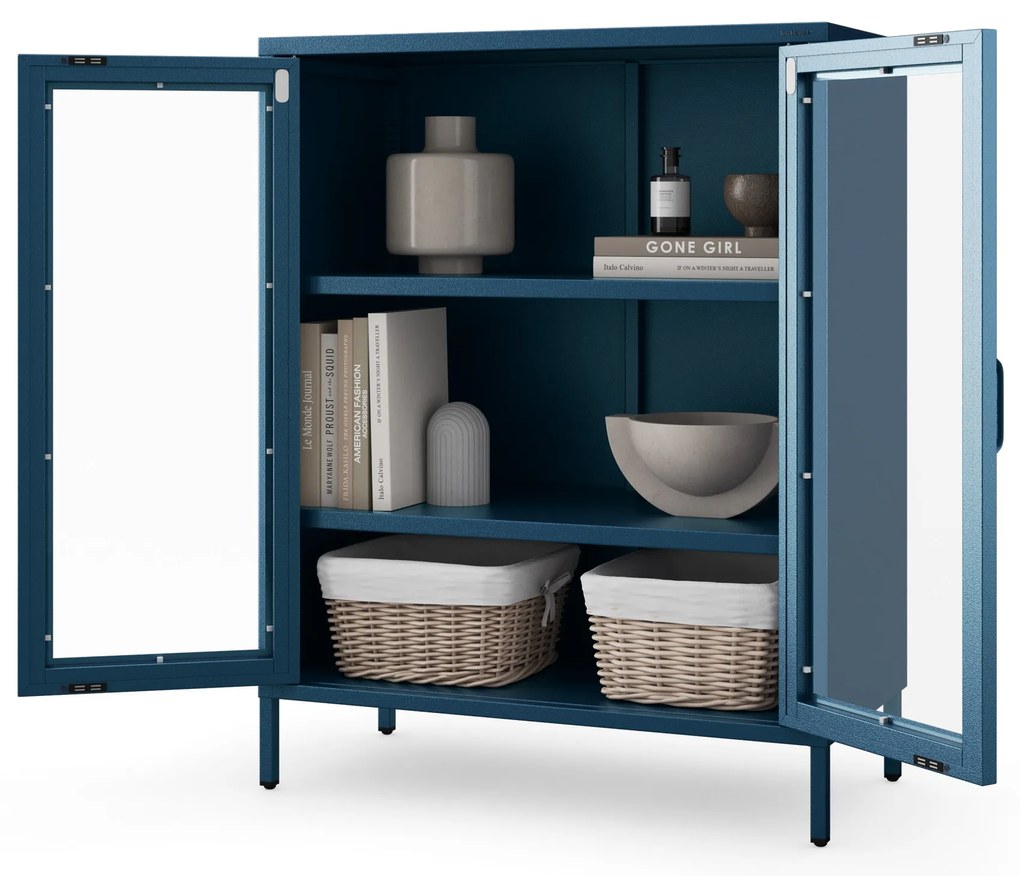 Vitrin GINA, 800 x 1015 x 400 mm, Modern: sötétkék