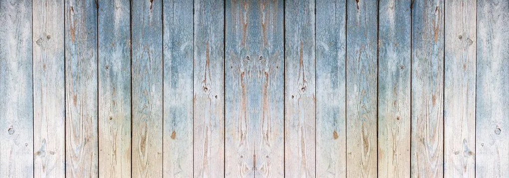 Fotótapéta - Fa deszkák - kék érintés (152,5x104 cm)