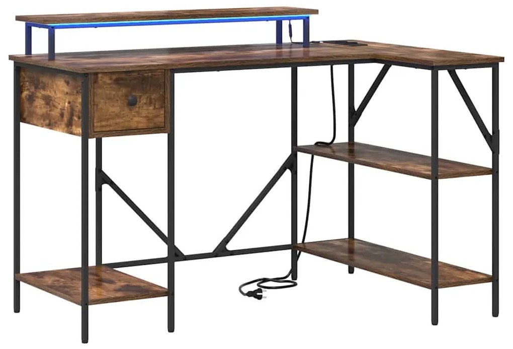 Asztal fiókkal Füstölt tölgy 120 x 79 x 86.5 cm Faanyag