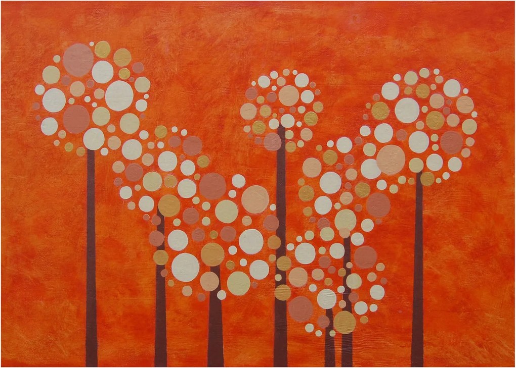 Kép - Narancssárga erdő (üvegen) (70x50 cm)
