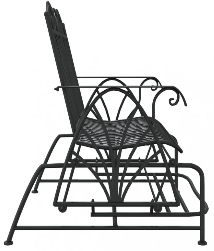 kétszemélyes fekete acél hintapad 114 cm