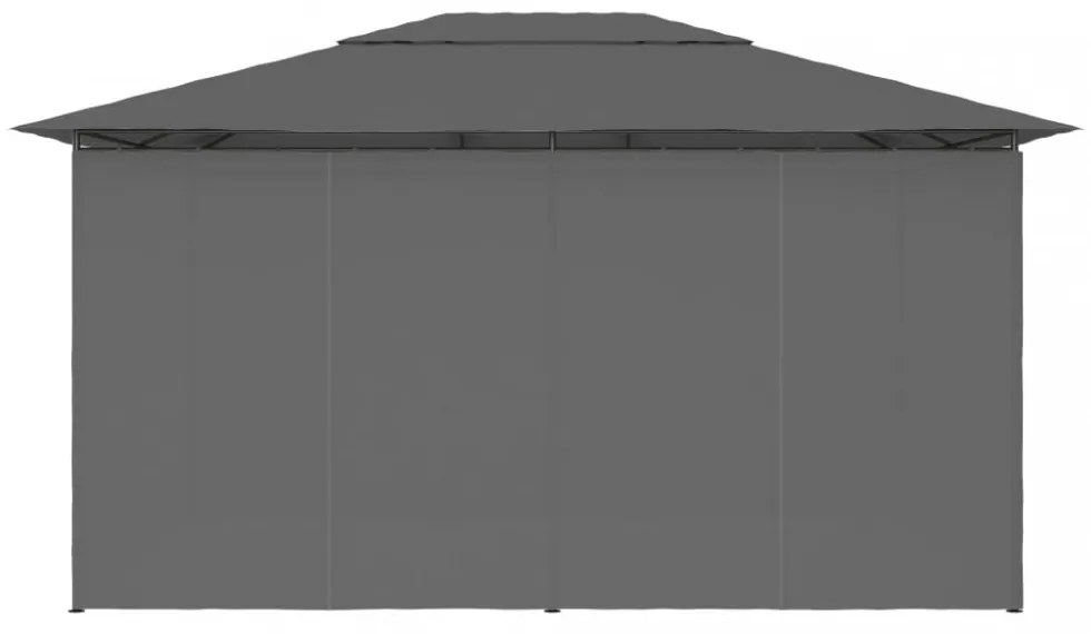 vidaXL antracitszürke kerti pavilon függönyökkel 4 x 3 m