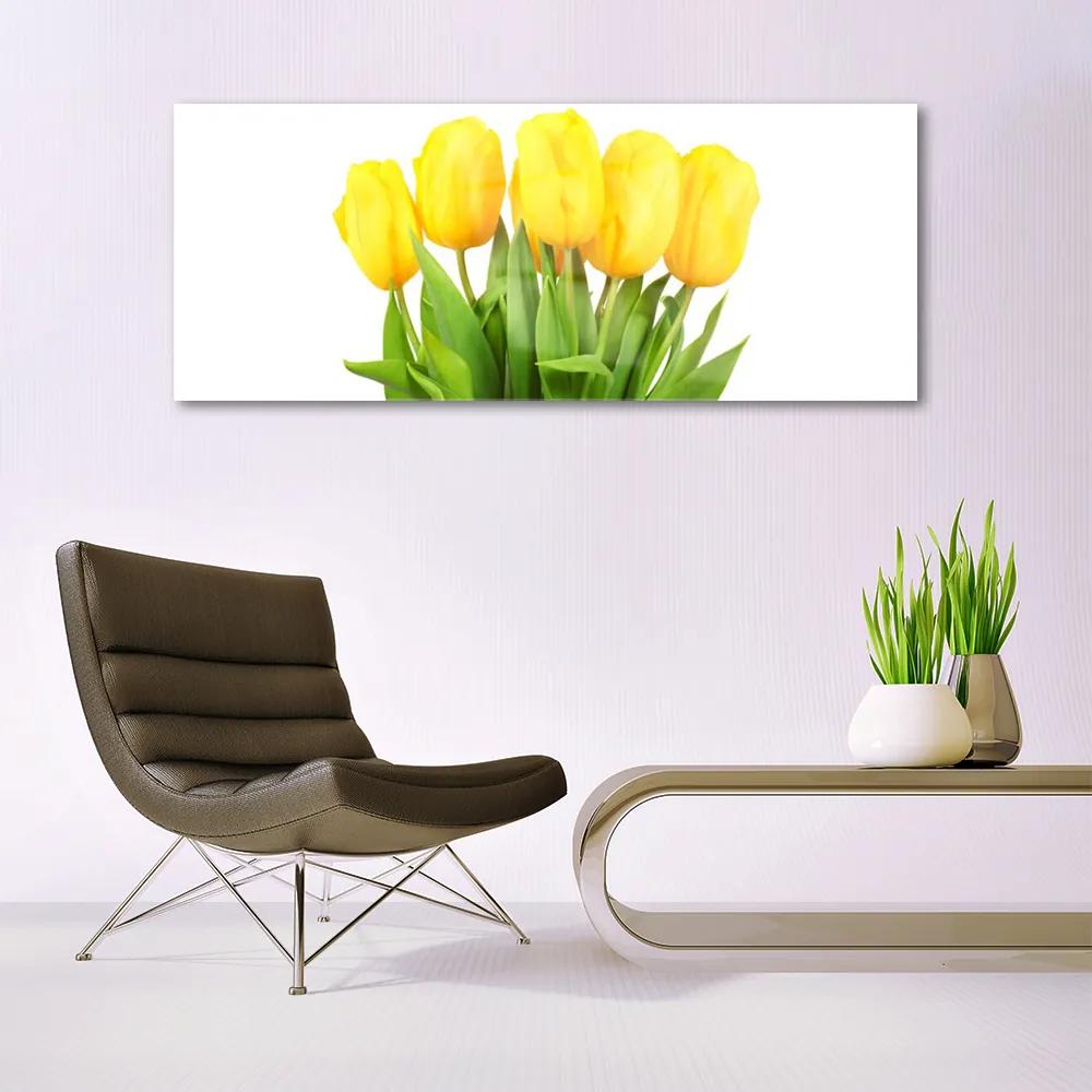 Üvegkép Tulipán virágok Plant 100x50 cm