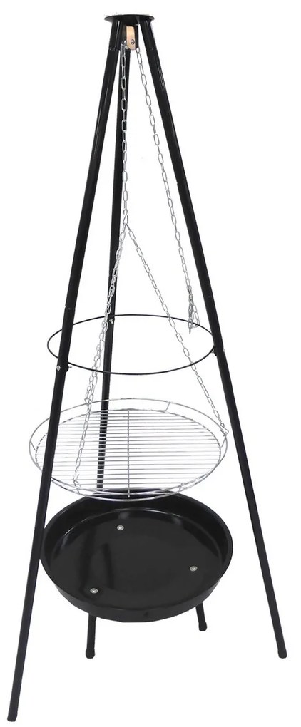 Faszéngrill állvánnyal, 70 x 152 cm