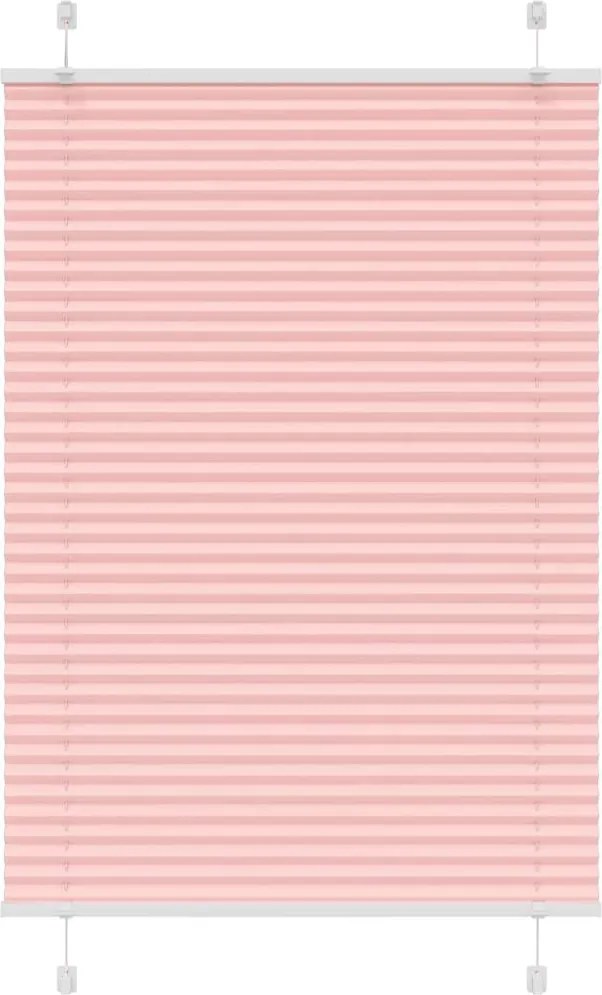 vidaXL pliszírozott redőny rózsaszín 85x100 cm szövetszélesség 84,4 cm