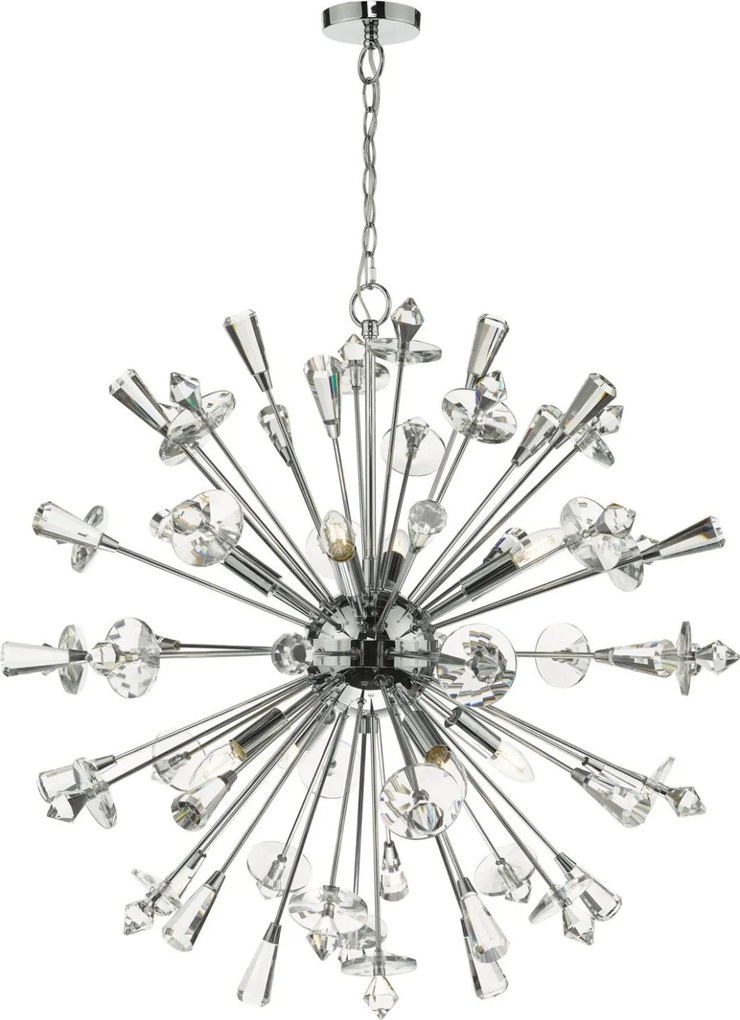 DAR LIGHTING EXO0850 EXODUS Kristály Függesztett Lámpa Csiszolt Króm E14 IP20