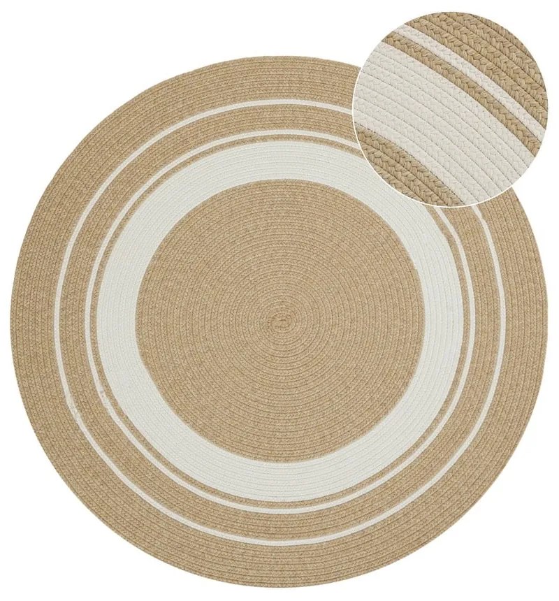 Természetes színű kerek kültéri szőnyeg ø 150 cm - NORTHRUGS