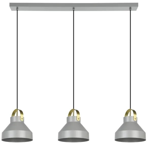 Eglo 390227 - Csillár zsinóron ESTEPONA 3xE27/40W/230V szürke