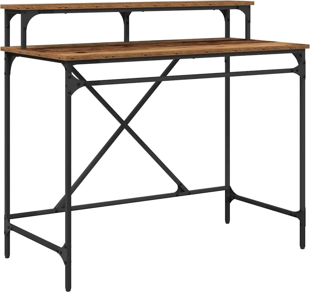 vidaXL Asztal Öreg fa 100 x 50 x 90 cm Faanyag