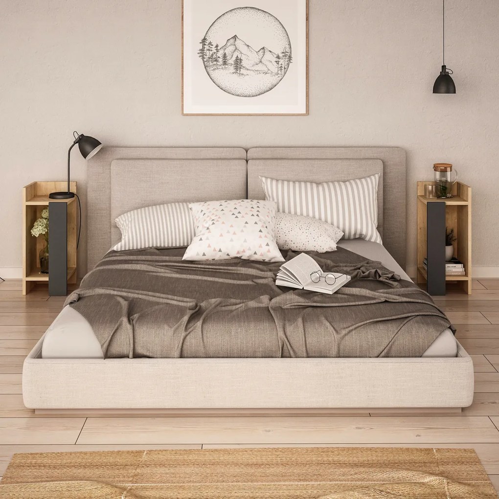 Éjjeliszekrény Elos Oak, 2 db