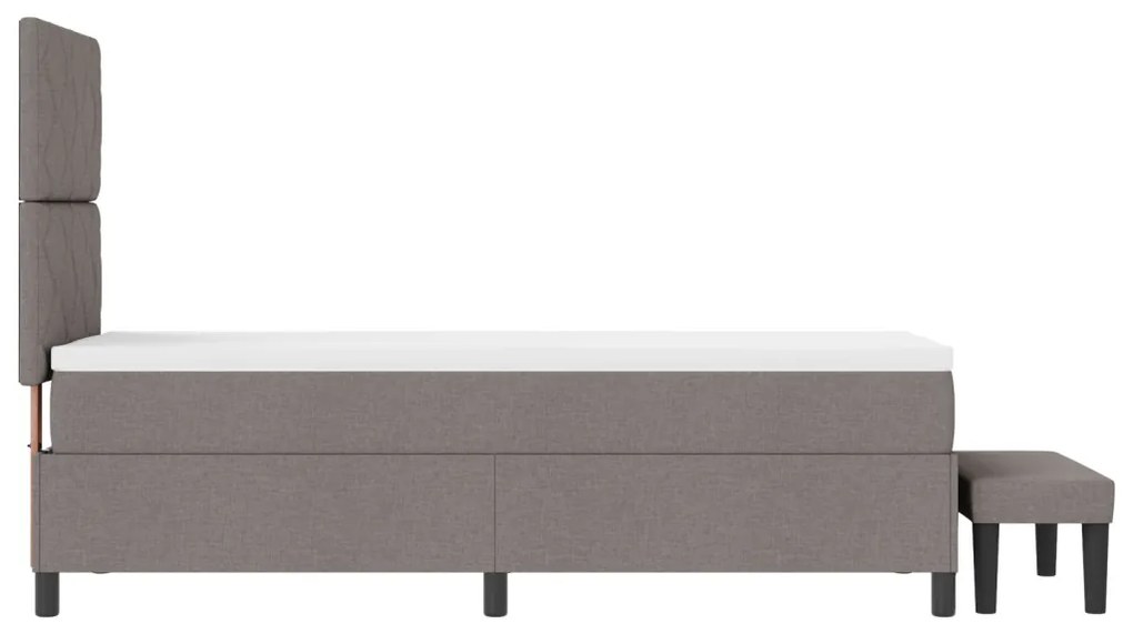 Box Spring Ágy matraccal és paddal Taupe 80x200 cm Szövet