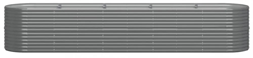 szürke horganyzott acél kerti magaságyás 368x80x68 cm