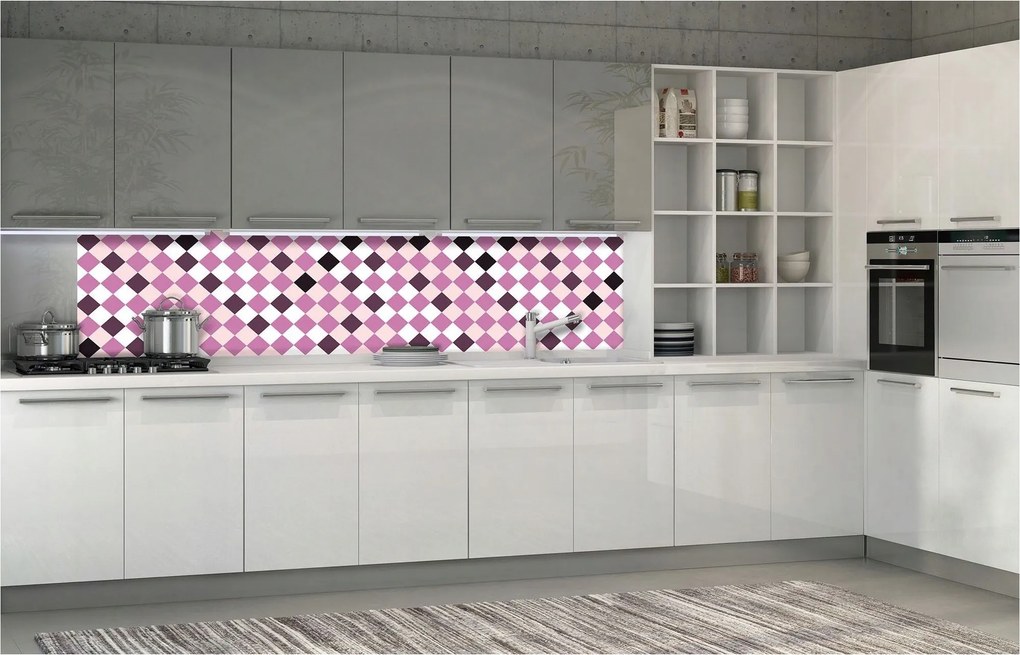 Fotótapéta Rombusz Lila-Rózsaszín Geometria Absztrakt 250x60 +ragasztó